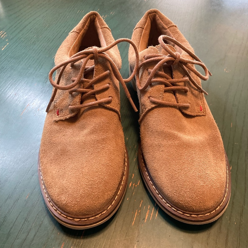 Boys Tucker & Tate Tan Suede Lace Up Dress Shoes Sz 4 1/2